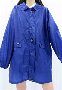90s Vintage Blue Jacket Rain Coat