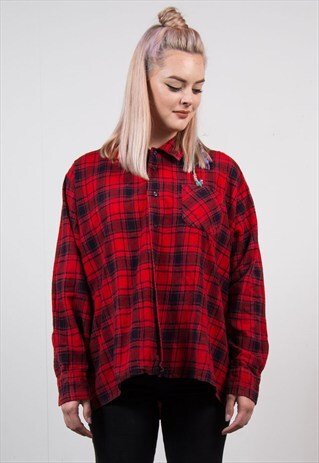 VINTAGE 90'S RED CHECK FLANNEL SHIRT