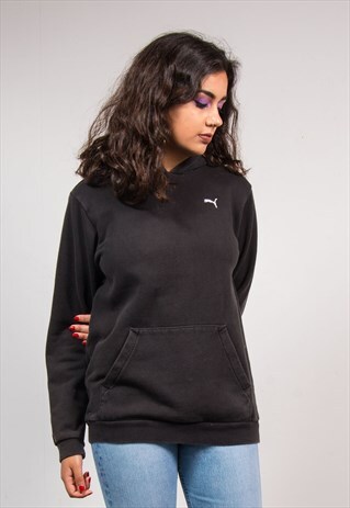 90'S VINTAGE PUMA BLACK SWEATER HOODIE SWEATSHIRT