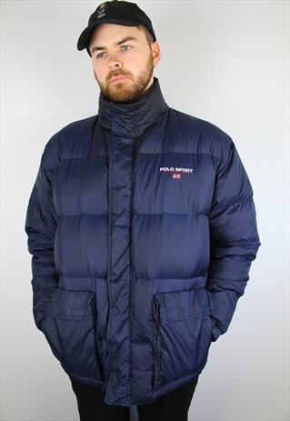 VINTAGE POLO SPORT PUFFER COAT SIZE M