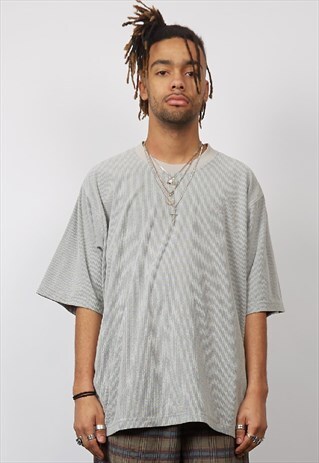 VINTAGE 90'S ADIDAS LIGHT GREY FLANNEL T-SHIRT