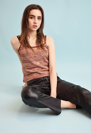 90'S RETRO BOHO FESTIVAL JAZZY KNIT TOP