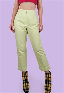 Vintage 90's Light Lime Green High Waist Trousers