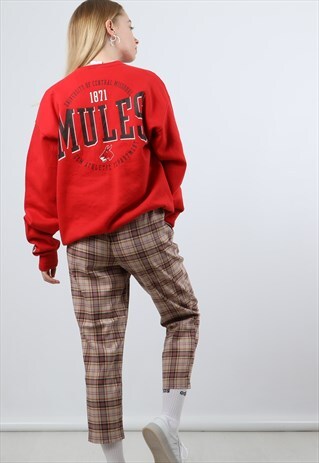 VINTAGE CHAMPION RED MEDIUM PRINT SWEATSHIRT