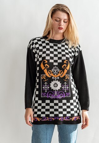 VINTAGE 80S JUMPER IN FUNKY PATTERN