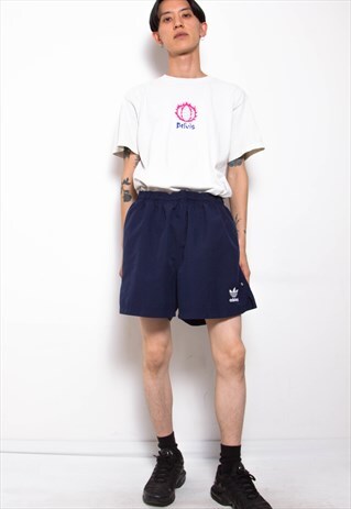 VINTAGE 90S ADIDAS NAVY SPRINTER SHORTS ID:6202