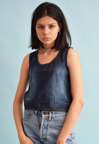 VINTAGE 90'S RETRO FESTIVAL STONEWASH OVERSIZED DENIM TOP