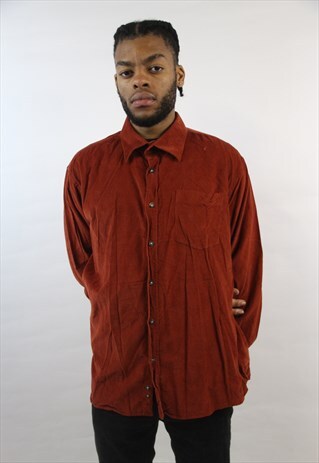 VINTAGE DARK ORANGE CORD SHIRT