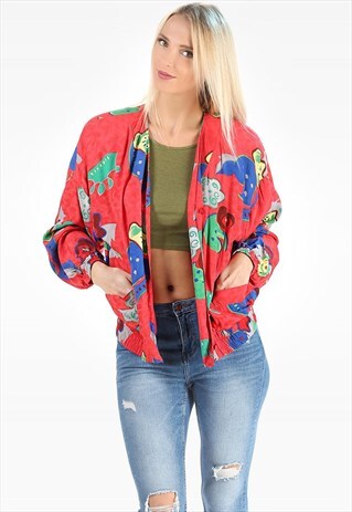 RETRO BOMBER JACKET PSYHEDELIC PRINT