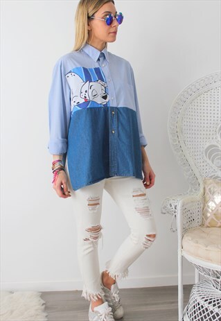 VINTAGE JEANS SHIRT PRINT DALMATIAN