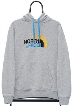 Vintage The North Face Logo Grey Hoodie Mens