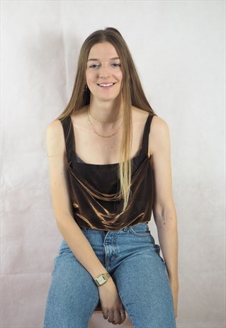 VINTAGE SPARKLY BRONZE CAMI