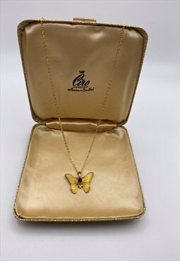 Pretty vintage 1980s retro butterfly necklace 