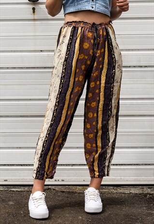 VINTAGE 90S STRIPE CROP TROUSERS