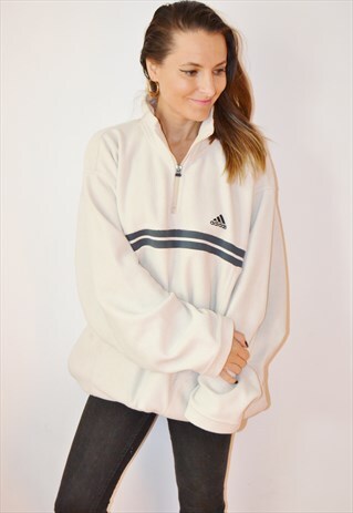 90'S VINTAGE ADIDAS 1/4 ZIP FLEECE/ SWEATSHIRT