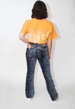 Tiger Print Trousers (29) vintage 90s flare bootcut pant y2k