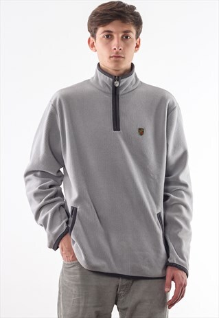 VINTAGE NIKE PULLOVER HALF ZIP JACKET PILE 90S GREY