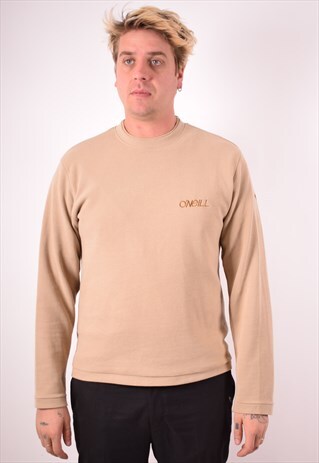 O'NEILL MENS VINTAGE SWEATSHIRT JUMPER LARGE BROWN 90S