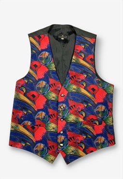 80s folkspeare abstract patterned waistcoat large BV20656