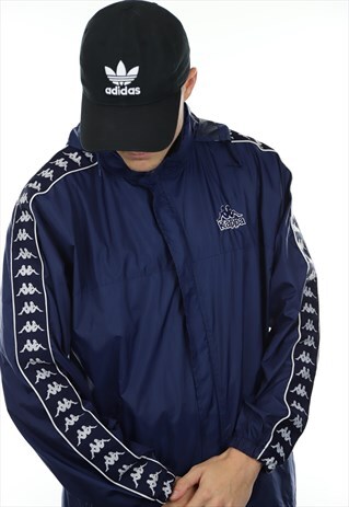 VINTAGE KAPPA TAPE ARM ANORAK CAGOULE JACKET