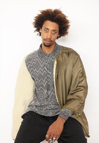40S 50S MINIMALIST ARMY MILITARY WOOL NYLON COAT LINER