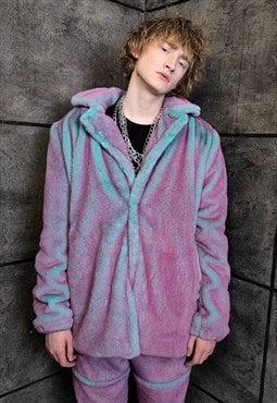 Luminous fleece coat handmade 2in1 color changing jacket
