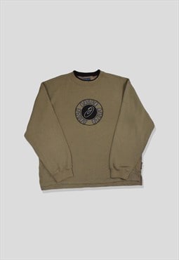 Vintage 90s ASICS Embroidered Logo Sweatshirt in Brown