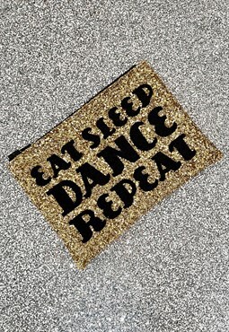 EXCLUSIVE Eat Sleep Dance Repeat Glitter Clutch Bag