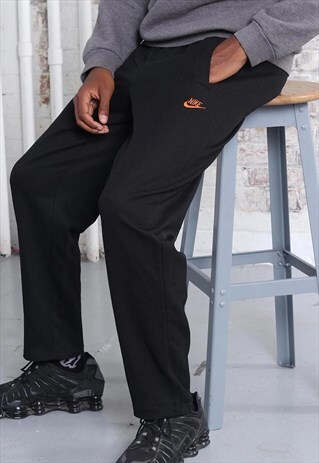 VINTAGE NIKE JOGGERS TROUSERS LOGO BLACK