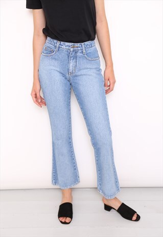 VINTAGE BLACK DENIM KICK FLARE JEANS