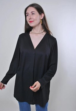 Vintage black minimalist evening blank blouse 