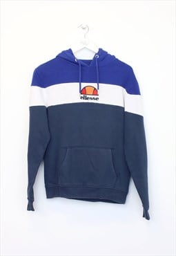Vintage Ellesse colour block hoodie in blue. Best fits M