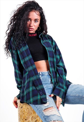 VINTAGE FLANNEL CHECKERED SHIRT S1203