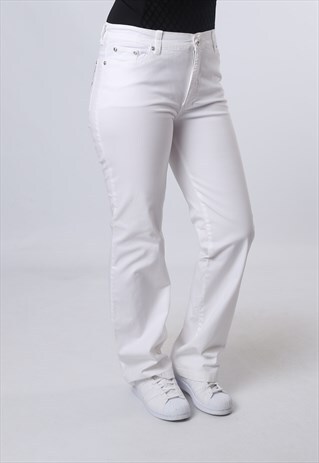 VINTAGE COTTON JEANS MID-HIGH WAISTED BOOTCUT UK 10 (KJCE)