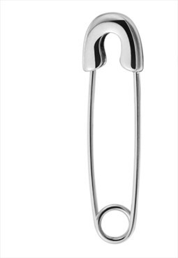 Single Silver Safety Pin Earring