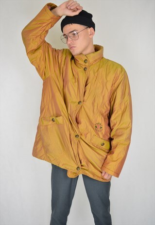 VINTAGE GOLD FANCY OVERSIZE RAVE PUFFER JACKET