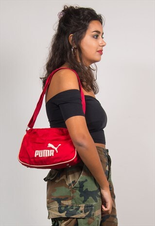 90'S VINTAGE PUMA RED SPORTS SHOULDER BAG Y2K