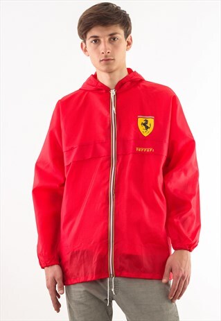 VINTAGE FERRARI WINDBREAKER 90S RED