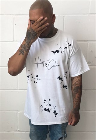 WHITE PAINT SPRAY T-SHIRT