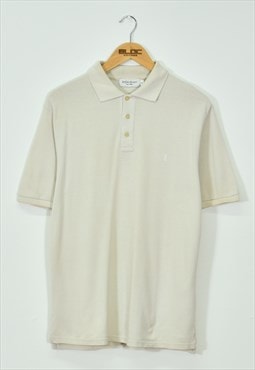 Vintage Yves Saint Laurent Polo T-Shirt Beige Medium