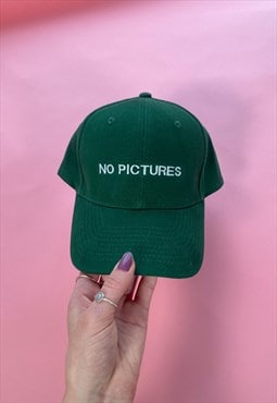 no pictures slogan cap - bottle green