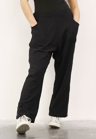 VINTAGE 1990S BLACK HIGH-WAISTED TROUSER