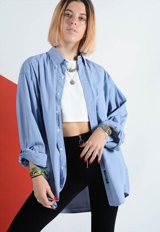 TOMMY HILFIGER OVERSIZED SHIRT IN BLUE STRIPES.