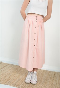 Vintage 90s Midii Skirt in Pink