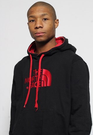 VINTAGE THE NORTH FACE LOGO HOODIE BLACK