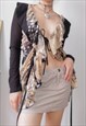VINTAGE Y2K DARK GRUNGE PUNK MESH LONG CARDIGAN