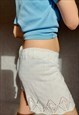 VINTAGE KNIT SHORTS, SMALL SIZE SHORTS, WHITE KNITTED SHORTS