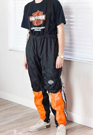 VINTAGE HARLEY DAVIDSON OVERALL DUNGAREES LOGO 90S L 25.6