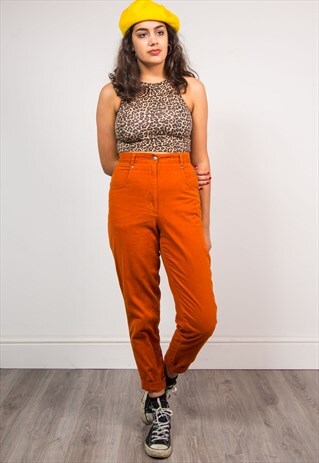 VINTAGE 90'S ORANGE HIGH WAIST MOM JEANS
