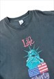Fruit of the Loom Life Liberty Vintage 90s Black T-shirt